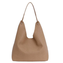 Load image into Gallery viewer, Vegan Faux Leather Woven Tote Shoulder Bag - The Boutique by Sour Apple Beauty Bar