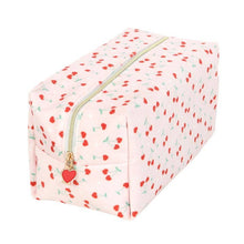 Load image into Gallery viewer, Heart Cherry Print Makeup Bag