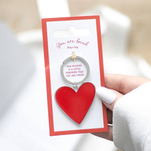 Load image into Gallery viewer, You Are Loved Valentine's Day Heart Keyring