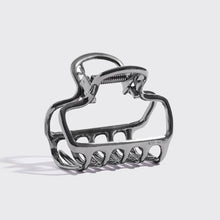 Load image into Gallery viewer, Metal Medium Open Shape Puffy Claw Clip - Hematite