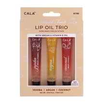 Load image into Gallery viewer, CALA LIP OIL TRIO WATERMELON STRAWBERRY JOJOBA ARAGAN MINT