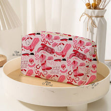 Load image into Gallery viewer, STRAWBERRY WESTERN BOW MAKEUP COSMETIC POUCH BAG | 40P544 - The Boutique by Sour Apple Beauty Bar