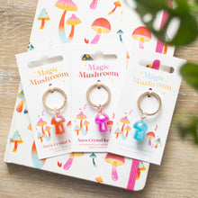 Load image into Gallery viewer, Pink Aura Crystal Mushroom Keyring