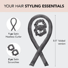 Load image into Gallery viewer, Satin Heatless Curling Set - Charcoal