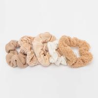 Load image into Gallery viewer, Assorted Textured Scrunchies 5pc - Sand
