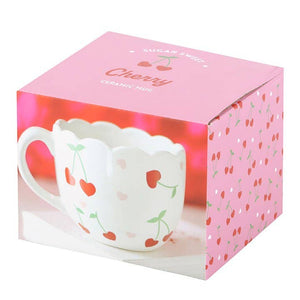 Scalloped Cherry Heart Valentine's Day Mug