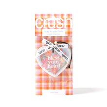 Load image into Gallery viewer, Heart-shaped 'bless your heart' air freshener with 'Crush' packaging on a white background
