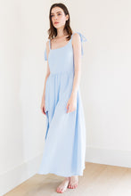 Load image into Gallery viewer, Jordan Tie Shoulder Maxi Dress in Powder Blue
