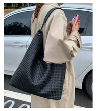 Load image into Gallery viewer, Vegan Faux Leather Woven Tote Shoulder Bag - The Boutique by Sour Apple Beauty Bar
