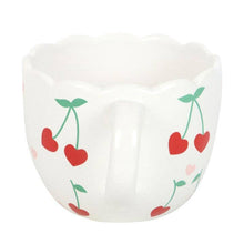 Load image into Gallery viewer, Scalloped Cherry Heart Valentine&#39;s Day Mug
