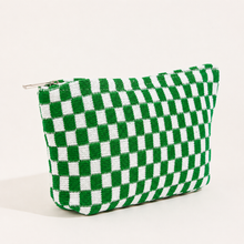 Load image into Gallery viewer, TRAVEL GINGHAM CHECKER MAKEUP COSMETIC POUCH BAG | 40P528 - The Boutique by Sour Apple Beauty Bar
