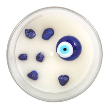 Load image into Gallery viewer, All Seeing Eye White Sage Crystal Chip Protection Candle
