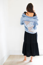 Load image into Gallery viewer, Tessa Floral Detailed Denim Jacket in Mid Blue
