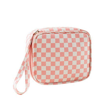 Load image into Gallery viewer, TRAVEL CHECKER GINGHAM MAKEUP COSMETIC POUCH BAG | 40P537 - The Boutique by Sour Apple Beauty Bar
