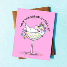 Load image into Gallery viewer, Magical AF Funny Birthday Card - Unicorn Card - The Boutique by Sour Apple Beauty Bar
