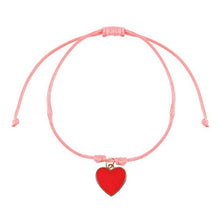 Load image into Gallery viewer, Pair of Besties Enamel Heart Charm Friendship Bracelets
