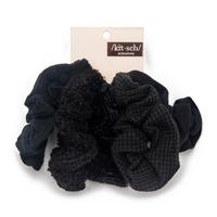 Load image into Gallery viewer, Assorted Textured Scrunchies 5pc - Black
