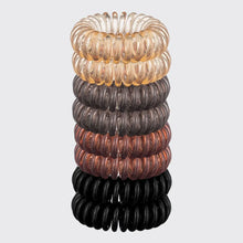Load image into Gallery viewer, Spiral Hair Ties 8 Pack - Brunette

