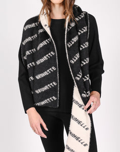The "BRUNETTE THE LABEL" Scarf | Black and Cream