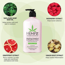 Load image into Gallery viewer, HEMPZ Blushing Grapefruit &amp; Raspberry Creme Herbal Body Moisturizer
