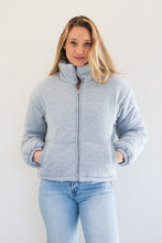 Load image into Gallery viewer, Celine Knit Puffer Jacket in Grey
