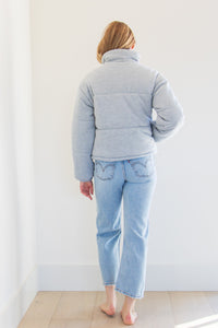 Celine Knit Puffer Jacket in Grey