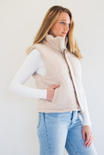 Load image into Gallery viewer, Cora Knit Puffer Vest in Oat
