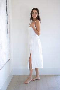The Ribbed Penny Dress in Ivory